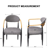 Modern Upholstered Dining Chair With Accented Armrests (Set of 2)
