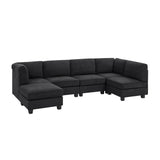 Upholstered Modular Sectional With Removable Cushions