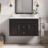 French Simple Style Wall Mounted Bathroom Cabinet With Sink