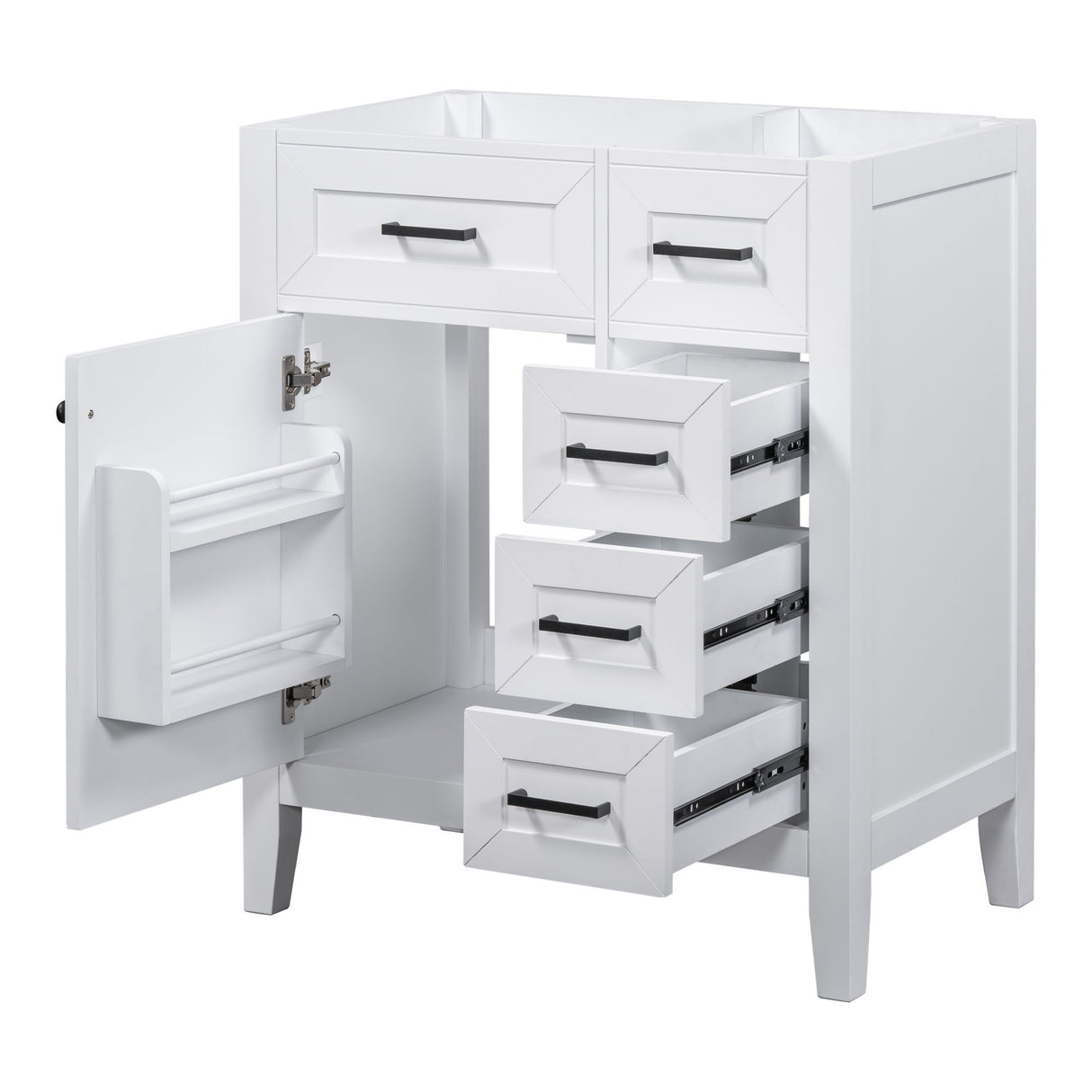 Modern Bathroom Vanity Base Only With Drawers, Freestanding Design