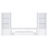 Lance - 3 Piece TV Entertainment Center With Shelves - Gloss White