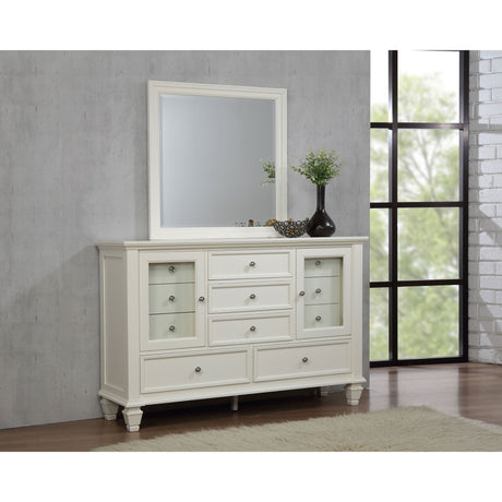 Dennis - 11 Drawer Dresser With Mirror - Cream White