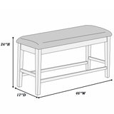 Cushion Padded Seat Counter Height Dining Bench - Walnut