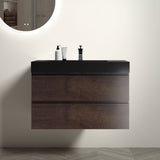 Alice - Bathroom Vanity Wall Mounted With Sink, Large Storage