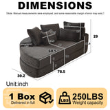 Semi Circular 2 In 1 Sofa Bed With Neck Pillow And Throw Pillows