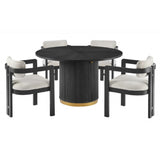 Upholstered Dining Armchair - Black