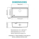 Quartz Composite Kitchen Sink With Undermount Design, Durable Single Bowl Workstation