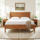 Classic Platform Bed Frame With Panel Headboard