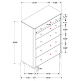 Anser - 5 Drawer Chest, Bedroom Storage Furniture - Black