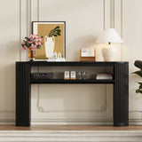 Console Table With Fluted Legs, Open Shelf