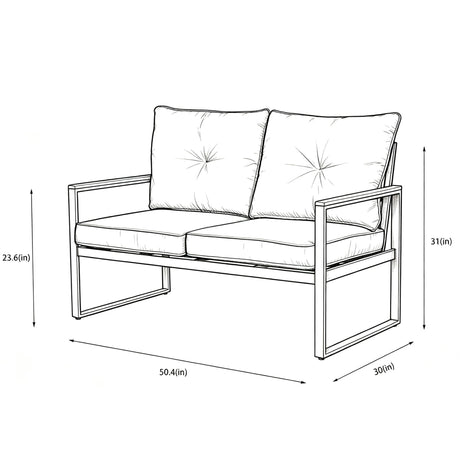 Oversized Outdoor Conversation Set, 5 Seater - Blue