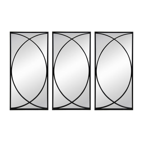 Rectangular Wall Mirrors With Frame, Home Decor For Living Room Bedroom Entryway - Black