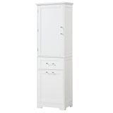 Tall Freestanding Bathroom Storage Cabinet With Adjustable Shelf And 2 Drawers