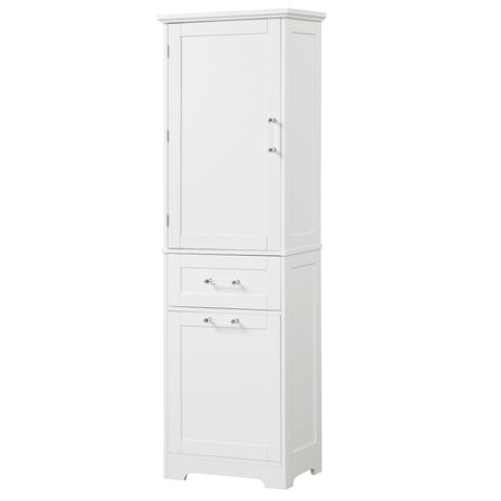 Tall Freestanding Bathroom Storage Cabinet With Adjustable Shelf And 2 Drawers