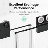 Semi Frameless Double Sliding Shower Door With Tempered Glass