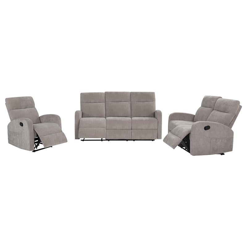 Hamilton Chenille Upholstered Manual Reclining Loveseat Sand - 603372