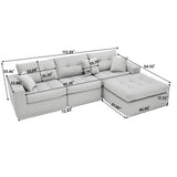 Corner Chaise L-Shaped Sectional Sofa Bed