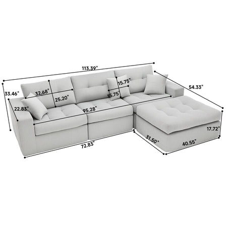 Corner Chaise L-Shaped Sectional Sofa Bed