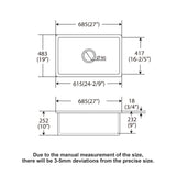 Undermount Single Bowl Ceramic Kitchen Sink, Dual Mount