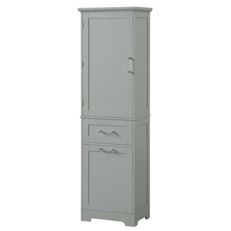 Tall Freestanding Bathroom Storage Cabinet With Adjustable Shelf And 2 Drawers