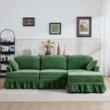Cloud Sofa With Removable Ruffled Skirt With Ottoman And Flared Arms