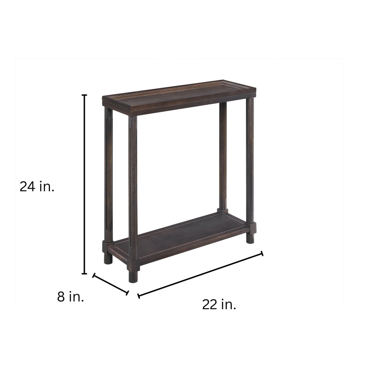 Narrow Side End Tables With Shelf (Set of 2)