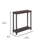 Narrow Side End Tables With Shelf (Set of 2)