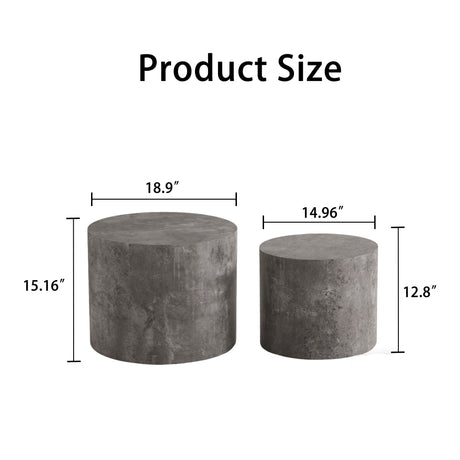 Modern Round Nesting Coffee Table (Set of 2)