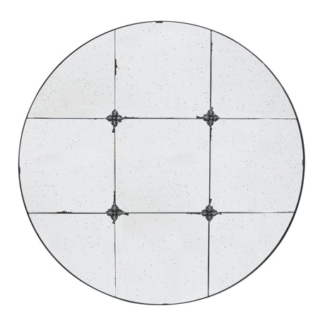 Traditional Decor Style Round Antique Glass Wall Mirror, Wall Decor For For Bathroom Entryway Console Lean Against Wall - Black