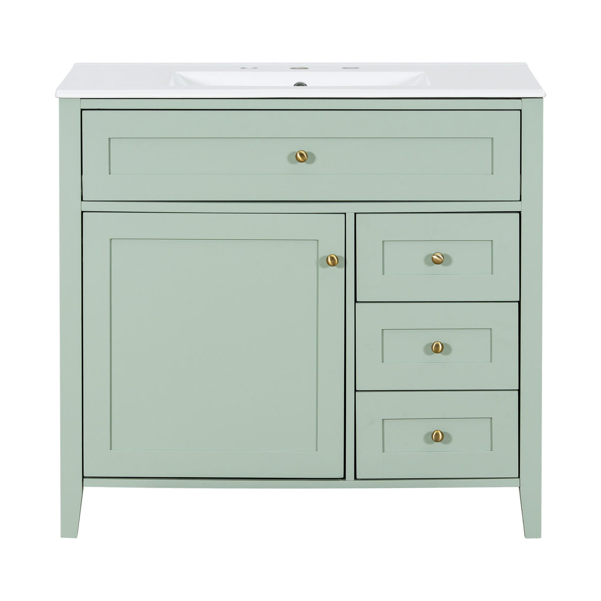Bathroom Vanity With Sink, Cabinet With 3 Drawers And Adjustable Shelf