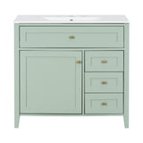 Bathroom Vanity With Sink, Cabinet With 3 Drawers And Adjustable Shelf