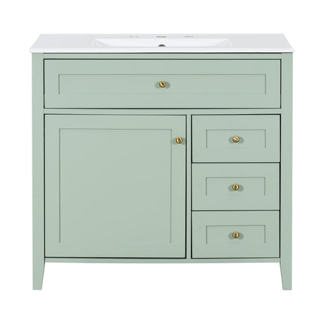 Bathroom Vanity With Sink, Cabinet With 3 Drawers And Adjustable Shelf