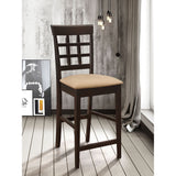 Upholstered Counter Height Stools (Set of 2) - Brown / Beige