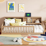 Floor Bed With Storage Cabinets And USB Ports