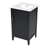 Modern Bathroom Vanity With Sink, Cabinet Storage, Drawer & Adjustable Feet