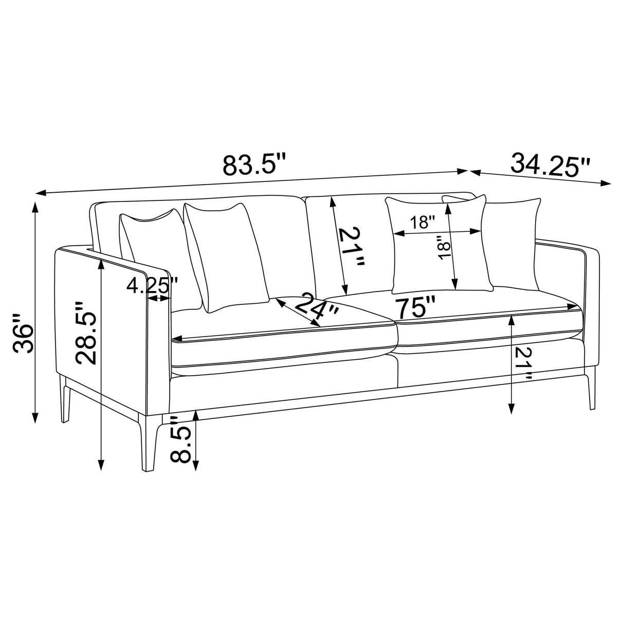 Montauk - Upholstered Sofa With Reversible Cushions - Light Gray