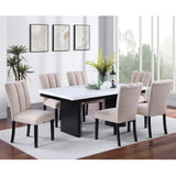 2 Tone Dining Table Set With Upholstered Side Chairs