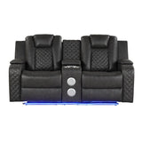 Benz - Power Reclining Loveseat & LED Lighting And Built In USB