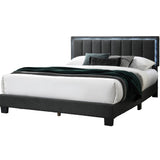 Bed With Channel Tufting And Built In LED Headboard