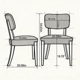 Contemporary Armless Dining Chairs (Set of 2)