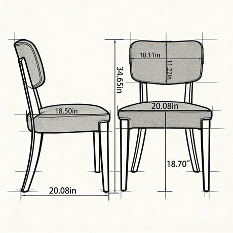Contemporary Armless Dining Chairs (Set of 2)