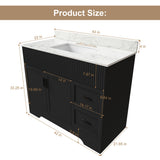 Bathroom Vanity Set, Soft Close Doors & Drawers, 3 Faucet Holes, Sink Included - Black