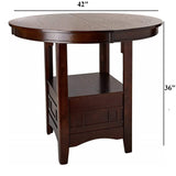 Round Counter Height Dining Table Only With Shelves - Brown Mix