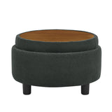 Storage Round Footstool Table Ottoman