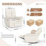 270° Power Swivel Rocker Recliner Chair With Phone Holder, Electric Glider Reclining Sofa With USB Ports For Living Room Bedroom - Beige