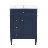 Bathroom Vanity With Top Sink, Storage Cabinet With 2 Drawers And Tip-Out Drawer