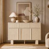 Curved Credenza, Wide Storage Cabinet For Dining Room