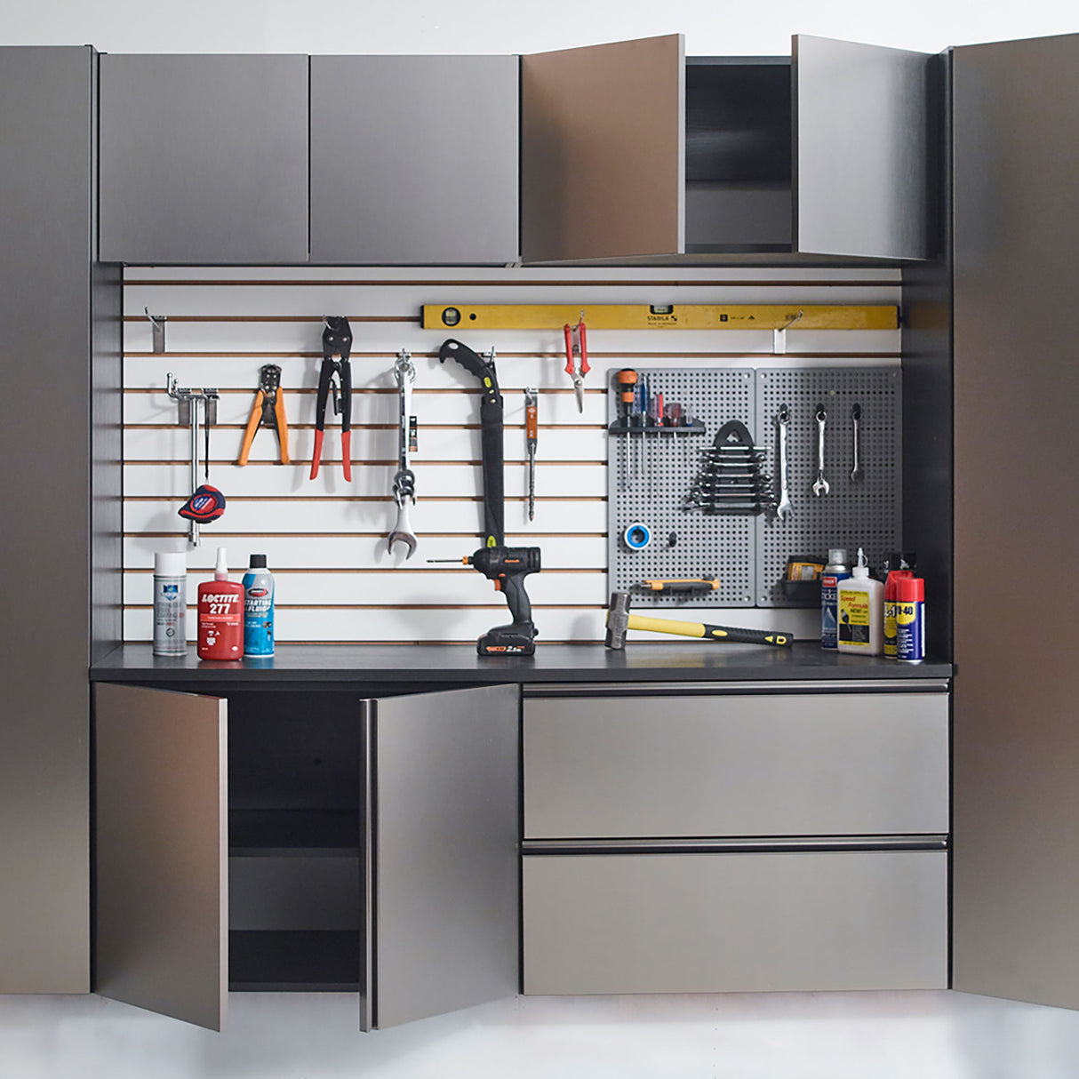 Nova Series - Door Wall Mounted Garage Cabinet, Soft Closing - Dark Gray