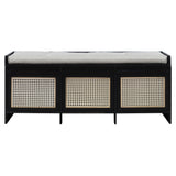 Entryway Shoe Bench With Drawers & Button Tufted Cushion