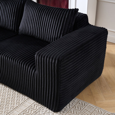 L - Shape Modern Minimalist Modular Sectional Sofa, Upholstered Cloud Couch With Deep Seats